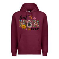 Burgundy best mom ever with cow Premium Hoodie - Artiststas