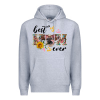 Heather Grey best mom ever with cow Premium Hoodie - Artiststas