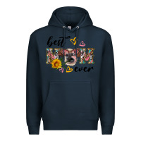 Navy best mom ever with cow Premium Hoodie - Artiststas