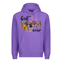 Purple best mom ever with cow Premium Hoodie - Artiststas