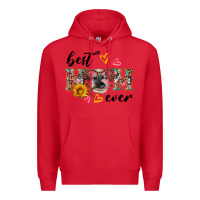 Red best mom ever with cow Premium Hoodie - Artiststas