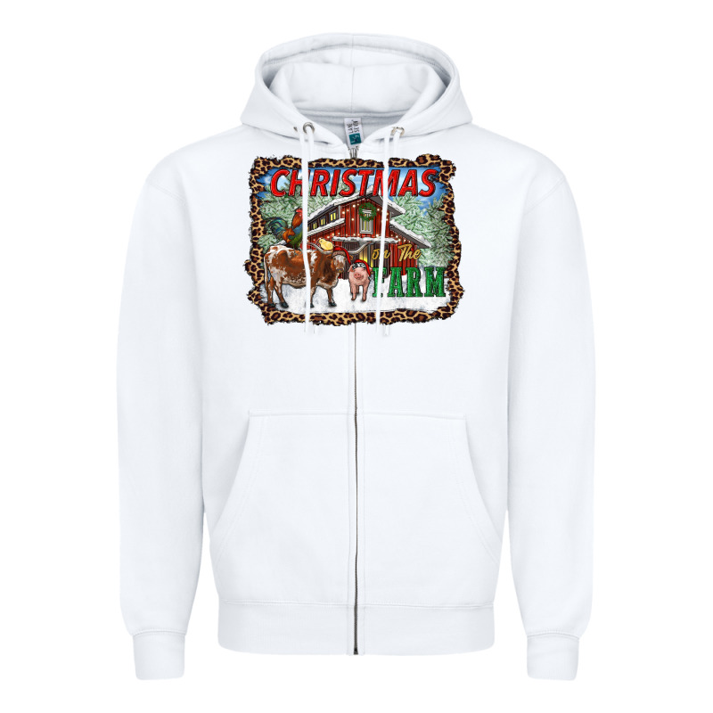 Christmas On The Farm Zipper Hoodie by RanaPortraitStore | Teevron