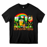 Black St. Patrick's wine glasses Heavy Core Tee - OliviaCreatesArt