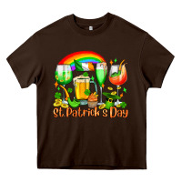 Chocolate Brown St. Patrick's wine glasses Heavy Core Tee - OliviaCreatesArt
