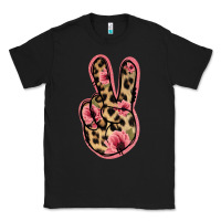 Black Floral Leopard Peace Sign Classic Tee - Jasminsmagicworld