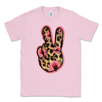 Bubblegum Pink Floral Leopard Peace Sign Classic Tee - Jasminsmagicworld