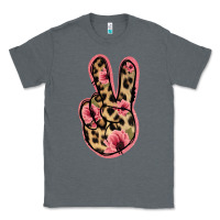 Charcoal Heather Floral Leopard Peace Sign Classic Tee - Jasminsmagicworld