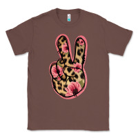 Chestnut Floral Leopard Peace Sign Classic Tee - Jasminsmagicworld