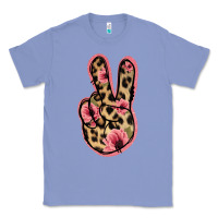 Colony Blue Floral Leopard Peace Sign Classic Tee - Jasminsmagicworld