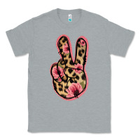 Heather Grey Floral Leopard Peace Sign Classic Tee - Jasminsmagicworld