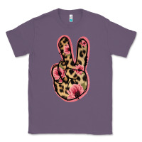 Lavender Floral Leopard Peace Sign Classic Tee - Jasminsmagicworld
