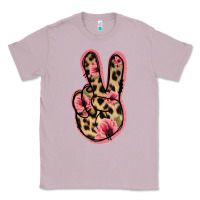Lilac Floral Leopard Peace Sign Classic Tee - Jasminsmagicworld