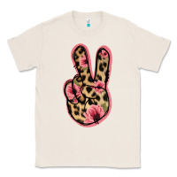 Natural Floral Leopard Peace Sign Classic Tee - Jasminsmagicworld