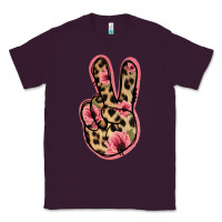 Plum Floral Leopard Peace Sign Classic Tee - Jasminsmagicworld