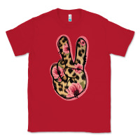 Red Floral Leopard Peace Sign Classic Tee - Jasminsmagicworld