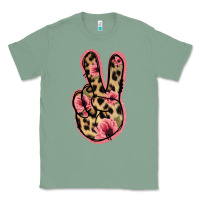 Sage Floral Leopard Peace Sign Classic Tee - Jasminsmagicworld