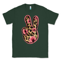 Sports Green Floral Leopard Peace Sign Classic Tee - Jasminsmagicworld