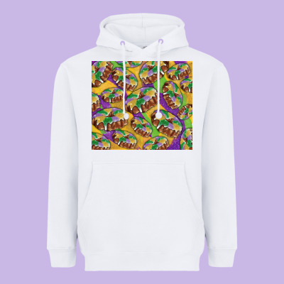 Mardi Gras King Cake Heavyweight Hoodie Designed By Ranaportraitstore