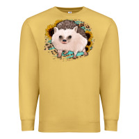 Antique Gold hedgehog with sunflowers and leopard Premium Sweatshirt - Jasminsmagicworld