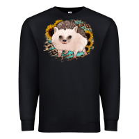 Black hedgehog with sunflowers and leopard Premium Sweatshirt - Jasminsmagicworld