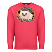 Cardinal hedgehog with sunflowers and leopard Premium Sweatshirt - Jasminsmagicworld