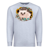 Heather Grey hedgehog with sunflowers and leopard Premium Sweatshirt - Jasminsmagicworld