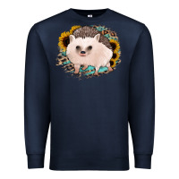 Navy hedgehog with sunflowers and leopard Premium Sweatshirt - Jasminsmagicworld