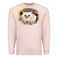 Pale Pink hedgehog with sunflowers and leopard Premium Sweatshirt - Jasminsmagicworld