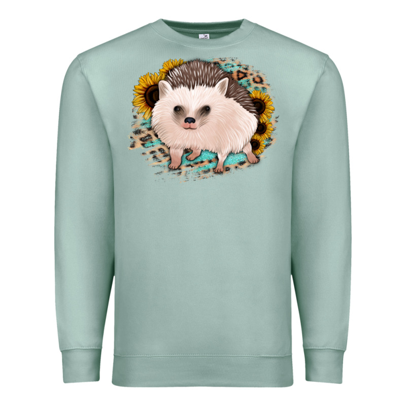 Hedgehog With Sunflowers And Leopard Premium Sweatshirt by Jasminsmagicworld | Teevron