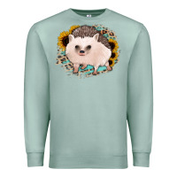 Seafoam hedgehog with sunflowers and leopard Premium Sweatshirt - Jasminsmagicworld