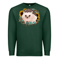 Sports Green hedgehog with sunflowers and leopard Premium Sweatshirt - Jasminsmagicworld