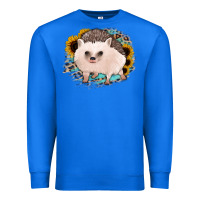 True Royal hedgehog with sunflowers and leopard Premium Sweatshirt - Jasminsmagicworld
