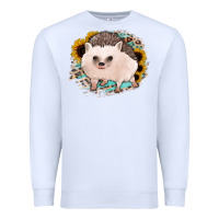White hedgehog with sunflowers and leopard Premium Sweatshirt - Jasminsmagicworld