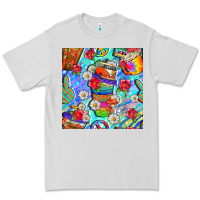 Dove Grey hippie coffee cups and flowers and peace seamless pattern bbs Premium Tee - BundleAndBundleShop