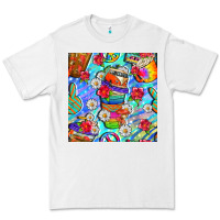 White hippie coffee cups and flowers and peace seamless pattern bbs Premium Tee - BundleAndBundleShop