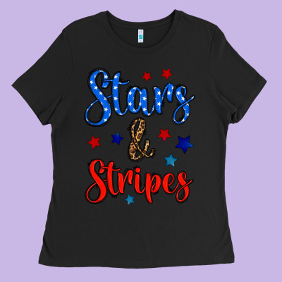 Stars & Stripes Ladies Tee Designed By Bundleandbundleshop