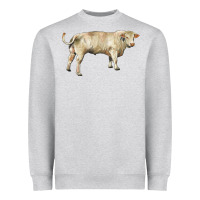 Heather Grey charolais bull Heavyweight Sweatshirt - RanaPortraitStore