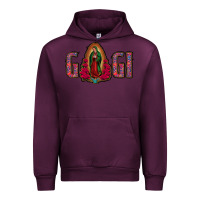 Mauve Wine Gigi Lady Of Guadalupe Urban Hoodie - Jasminsmagicworld