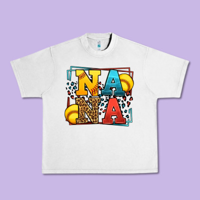 Softball Nana Leopard Frame Urban Heavy Tee Designed By Lillyallendesigns