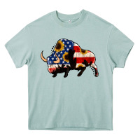 Arona american flag bison Heavy Core Tee - Jasminsmagicworld