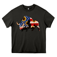 Asphalt american flag bison Heavy Core Tee - Jasminsmagicworld