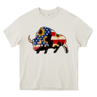 Cream american flag bison Heavy Core Tee - Jasminsmagicworld