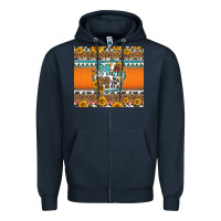 Navy sunflowers hexagon frame mama Zipper Hoodie - Jasminsmagicworld