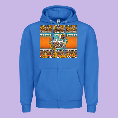 Sunflowers Hexagon Frame Mama Zipper Hoodie Designed By Jasminsmagicworld