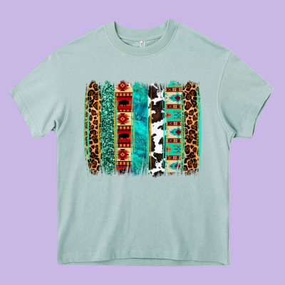 Western Brushstroke Heavy Core Tee Designed By Oliviacreatesart