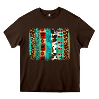 Chocolate Brown western brushstroke Heavy Core Tee - OliviaCreatesArt