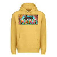 Antique Gold mama with baby bear and leopard license plate Premium Hoodie - Artiststas