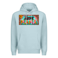 Blue Mist mama with baby bear and leopard license plate Premium Hoodie - Artiststas