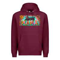Burgundy mama with baby bear and leopard license plate Premium Hoodie - Artiststas
