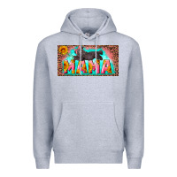 Heather Grey mama with baby bear and leopard license plate Premium Hoodie - Artiststas